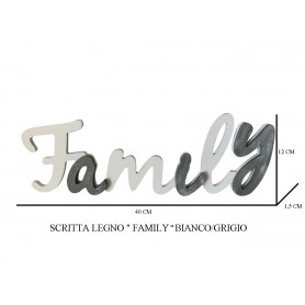 SCRITTA LEGNO FAMILY BIANCO/GRIGIO